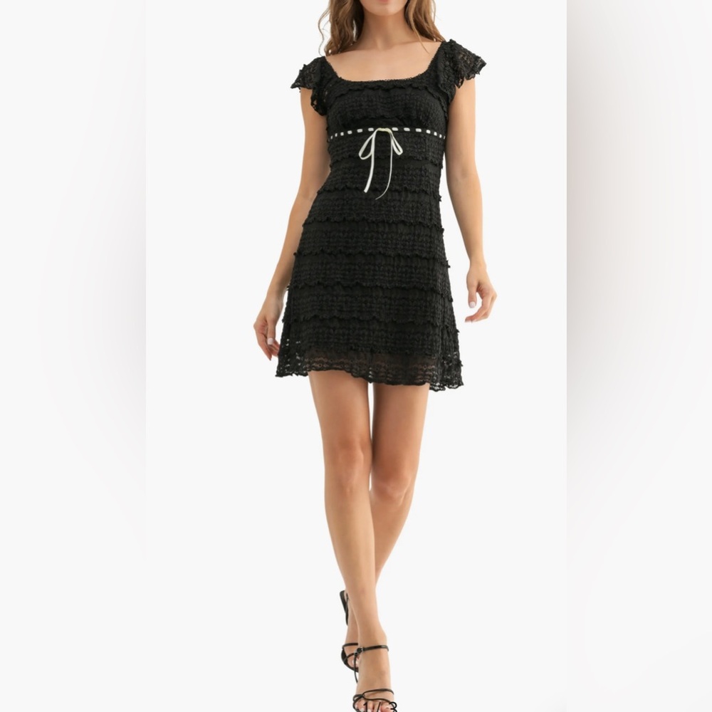 Flutter Sleeve Lace Minidress